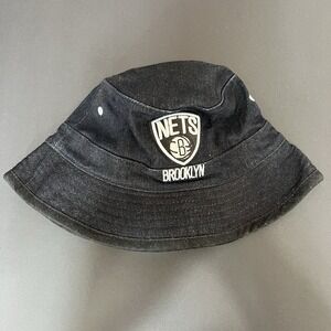 Mitchell & Ness BROOKLYN NETS Throwback Retro Flexfit Denim Bucket Hat L/XL NBA